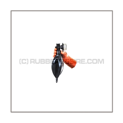 Rebreathing bag RB-W0 with angled gasmaskthread-port, breathingreduction-adaptor and 0,5 litre volume